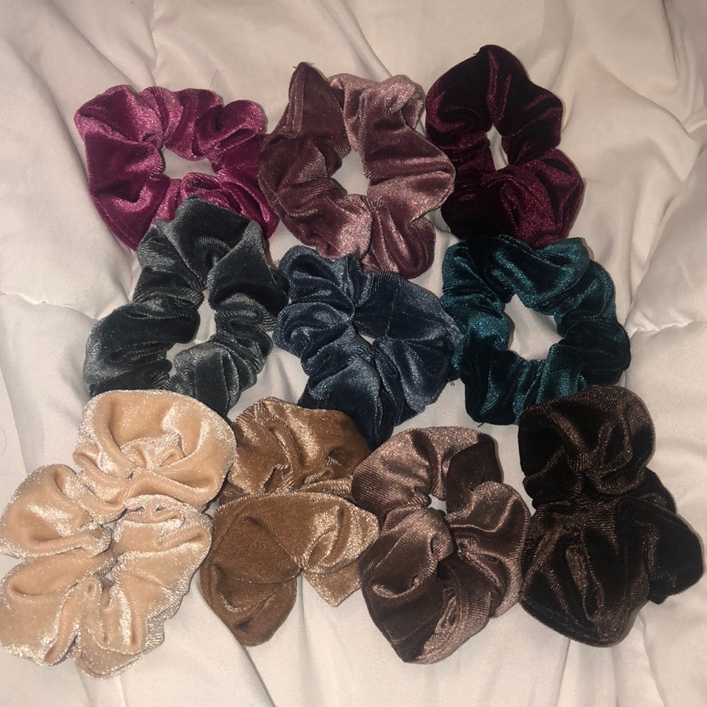 Velvet Scrunchies - Set of 10